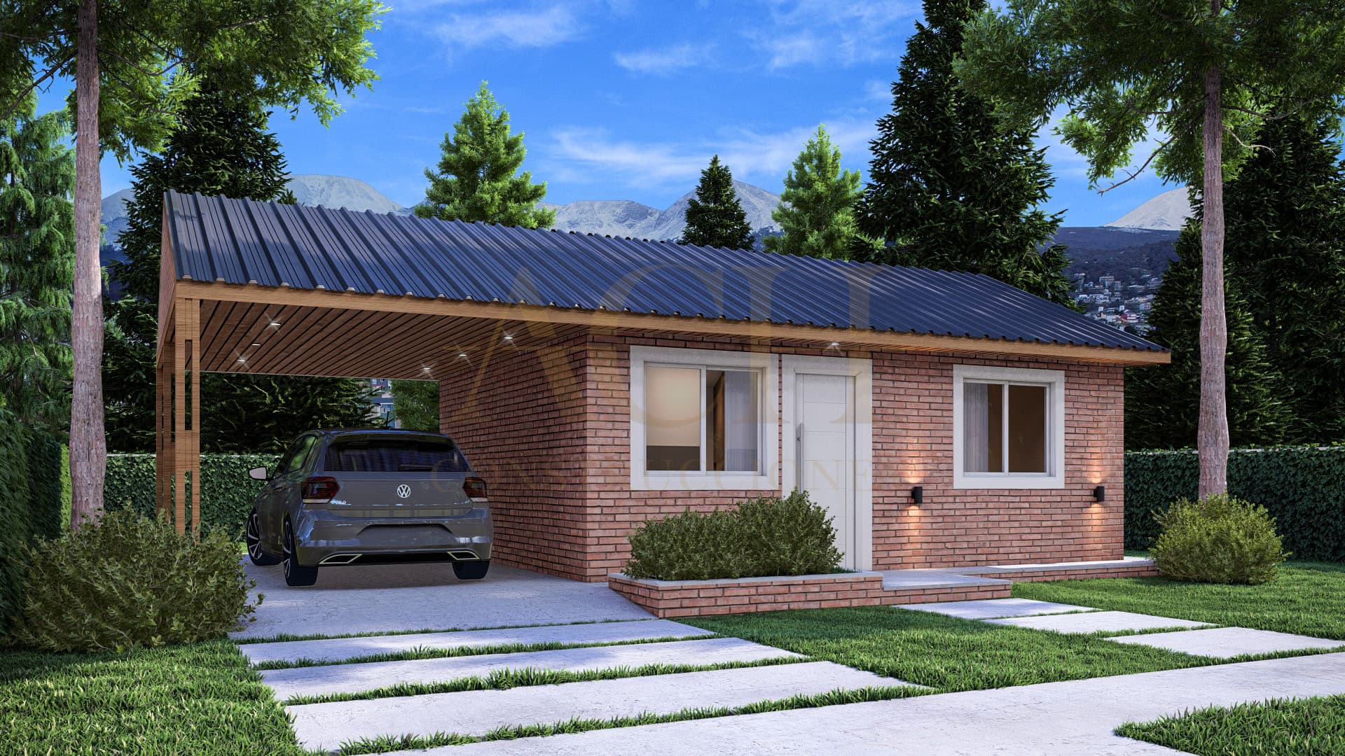 Fachada del modelo Boreal · 1 dormitorio